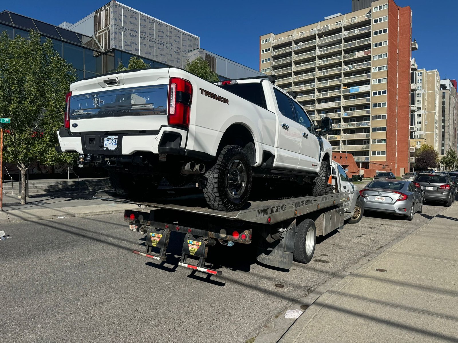 Flatbed towing job in Calgary